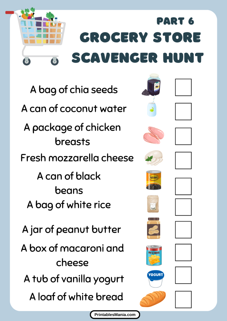 Grocery Store Scavenger Hunt For Adults