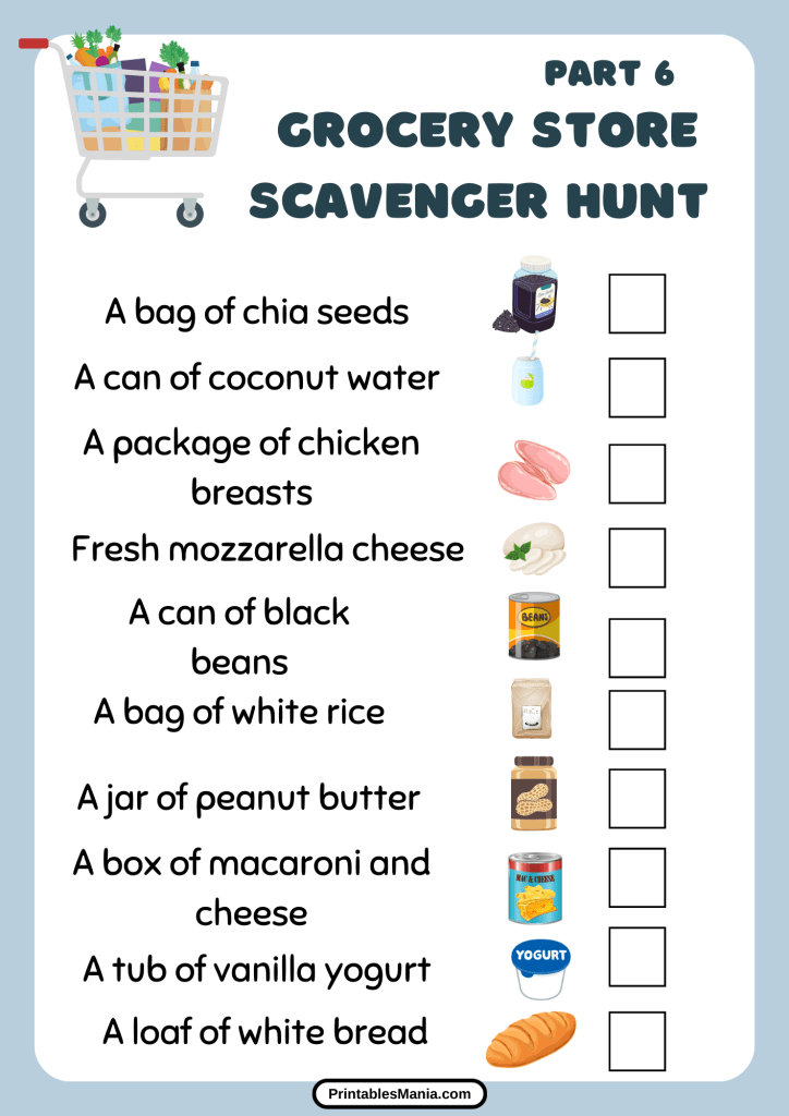 Grocery Store Scavenger Hunt - Printables Mania