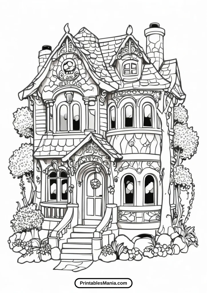 house coloring page