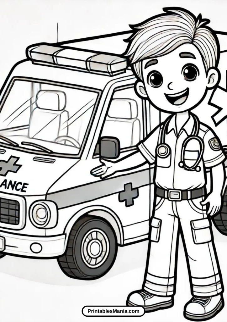 free ambulance coloring pages