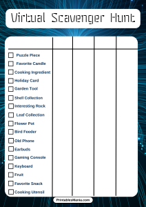 Virtual Scavenger Hunt - Printables Mania
