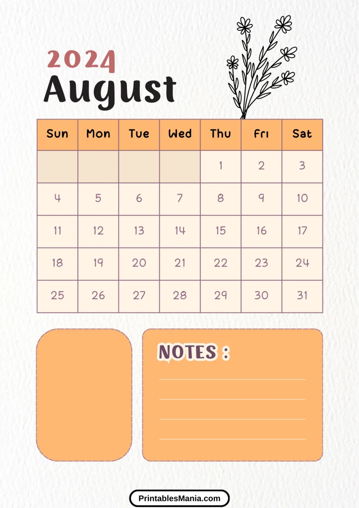 user-friendly August 2024 calendar for school and office planning