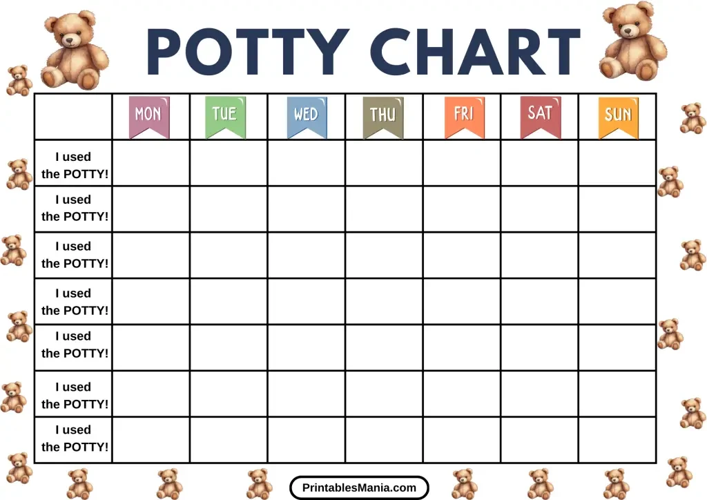 Simple Potty Chart For Boys And Girls