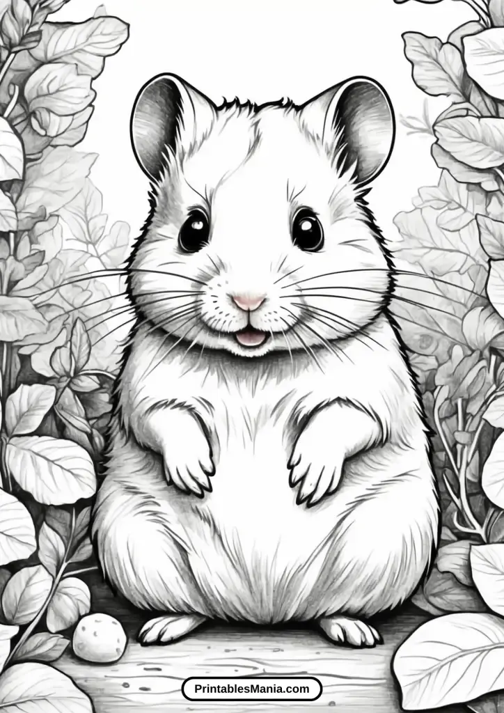 realistic hamster coloring pages