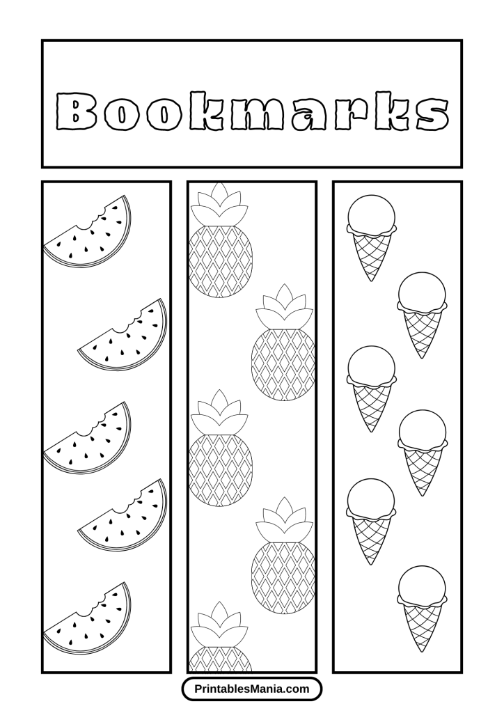 Bookmarks Coloring Pages For Reading Enthusiasts