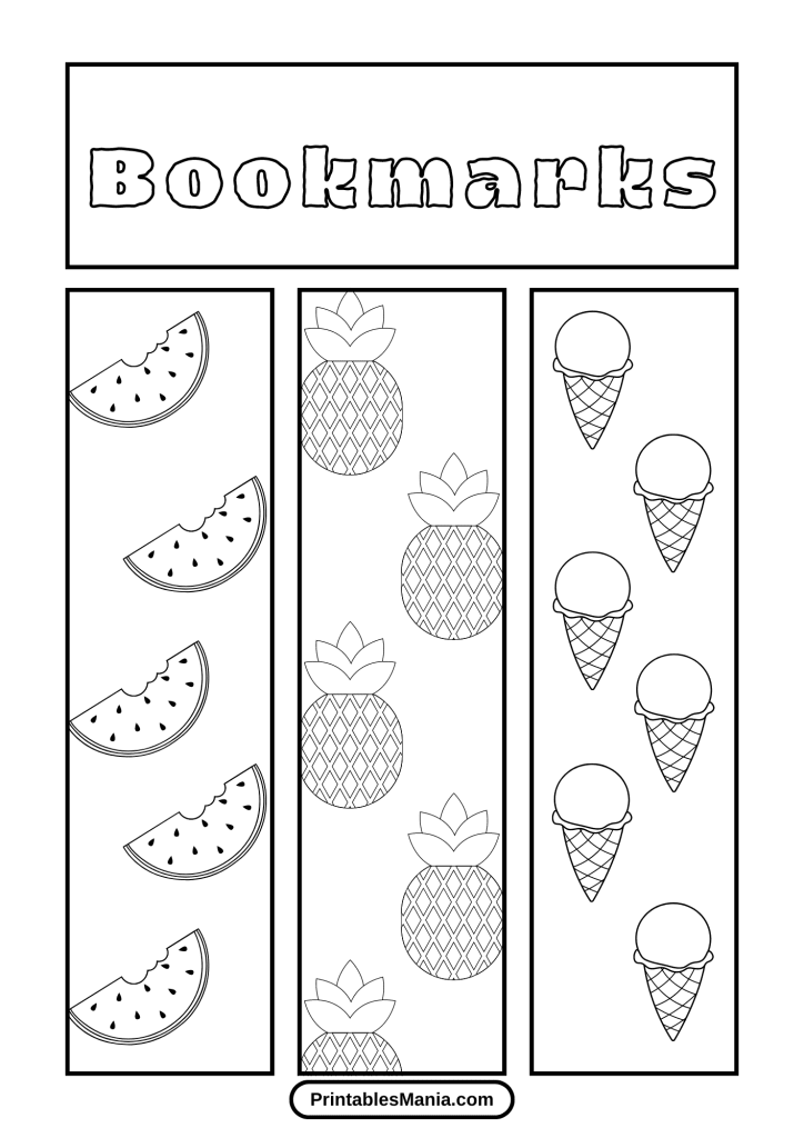 Bookmarks Coloring Pages For Reading Enthusiasts