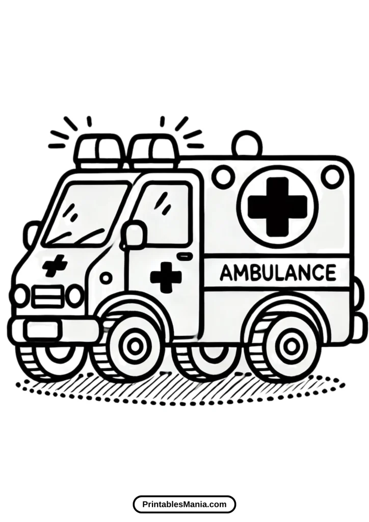 ambulance coloring pages to print