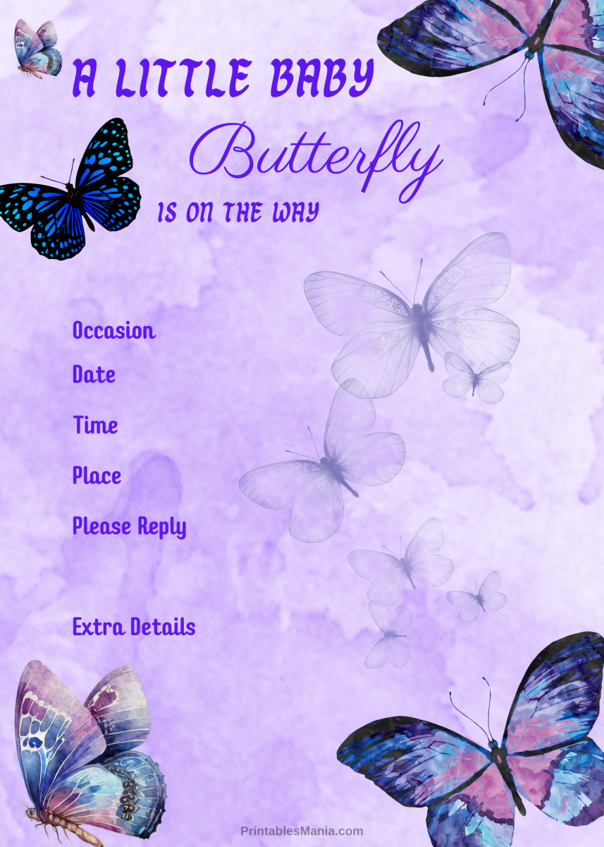Butterfly Baby Shower Invitations Printable Free - Printables Mania