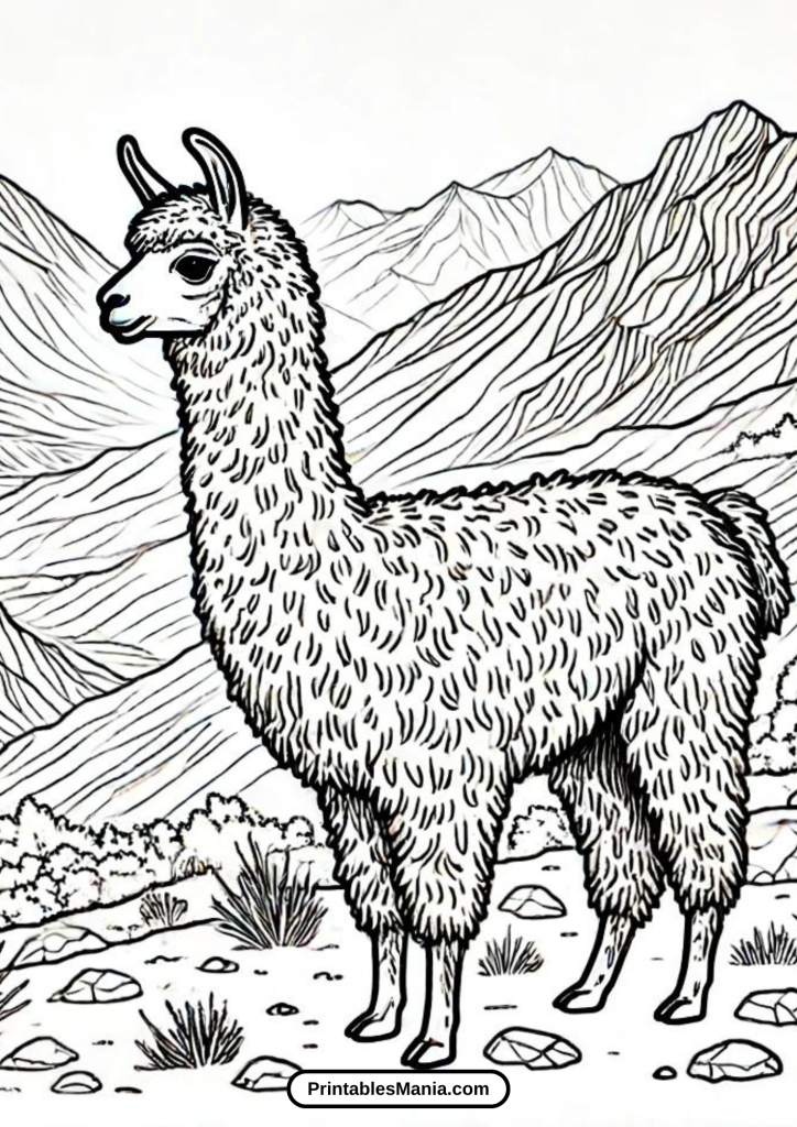 llama coloring pages for adults