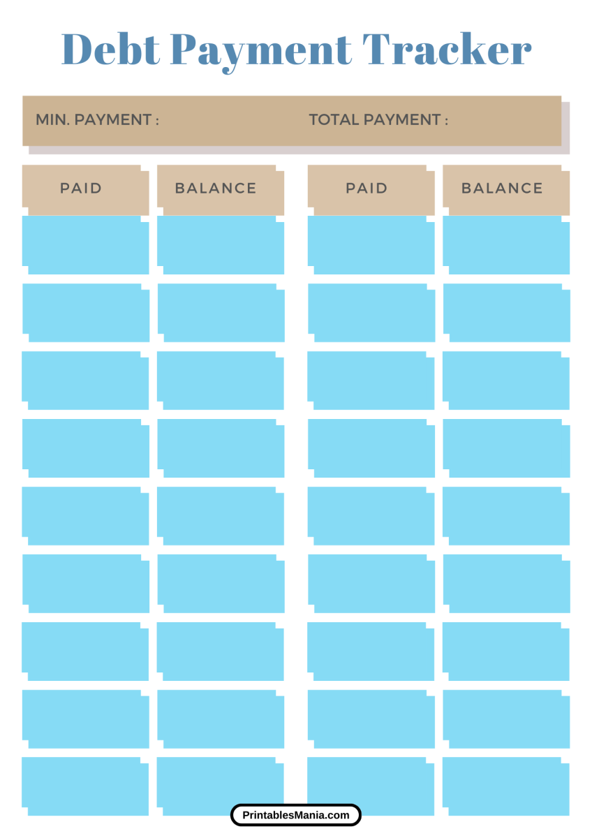 Debt Tracker Printable Printables Mania