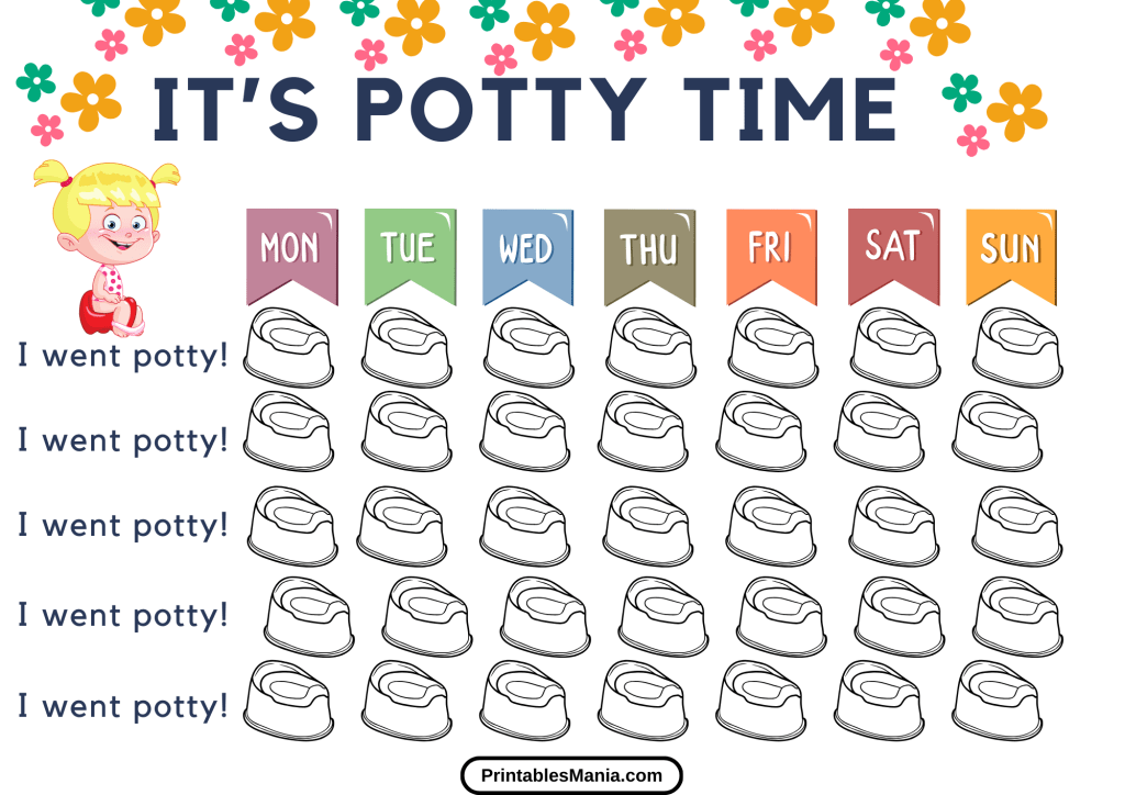 Printable Potty Chart With Progress Tracker