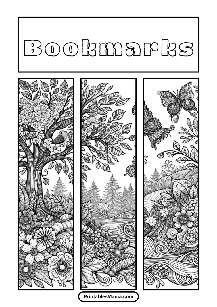 Bookmarks Coloring Pages - Printables Mania