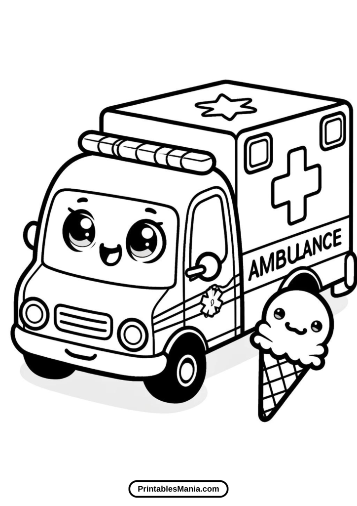 ambulance color page