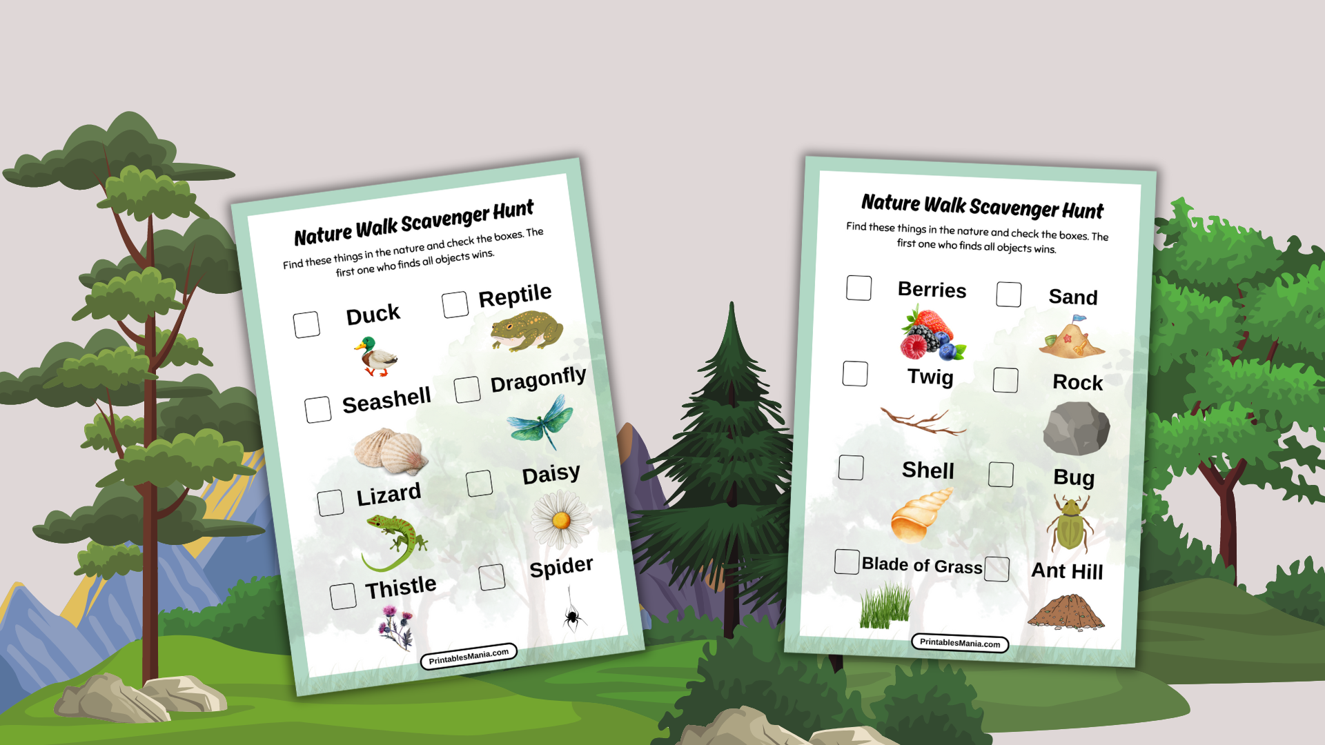 Nature Walk Scavenger Hunt Free Printable