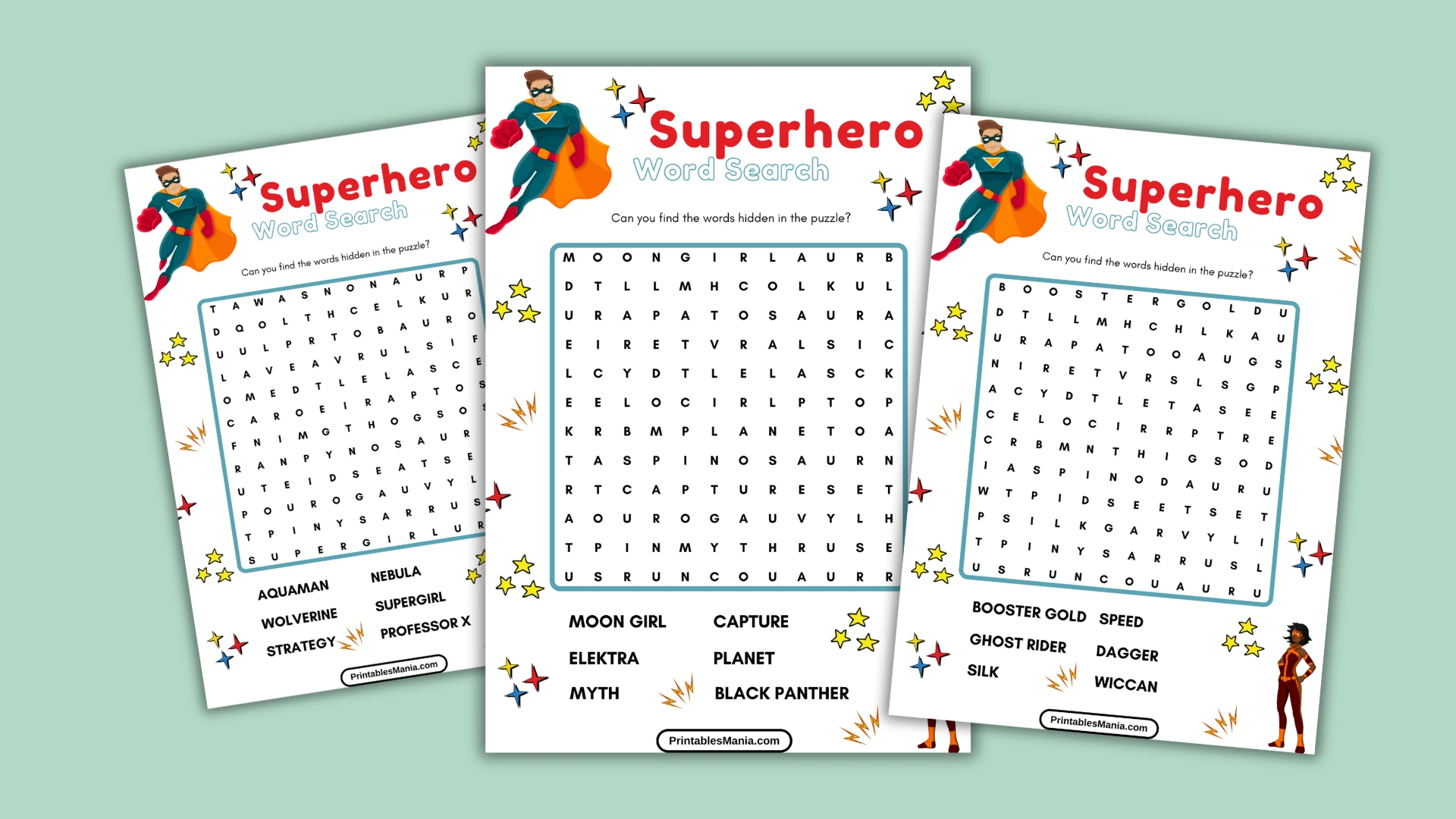 Superhero Word Search