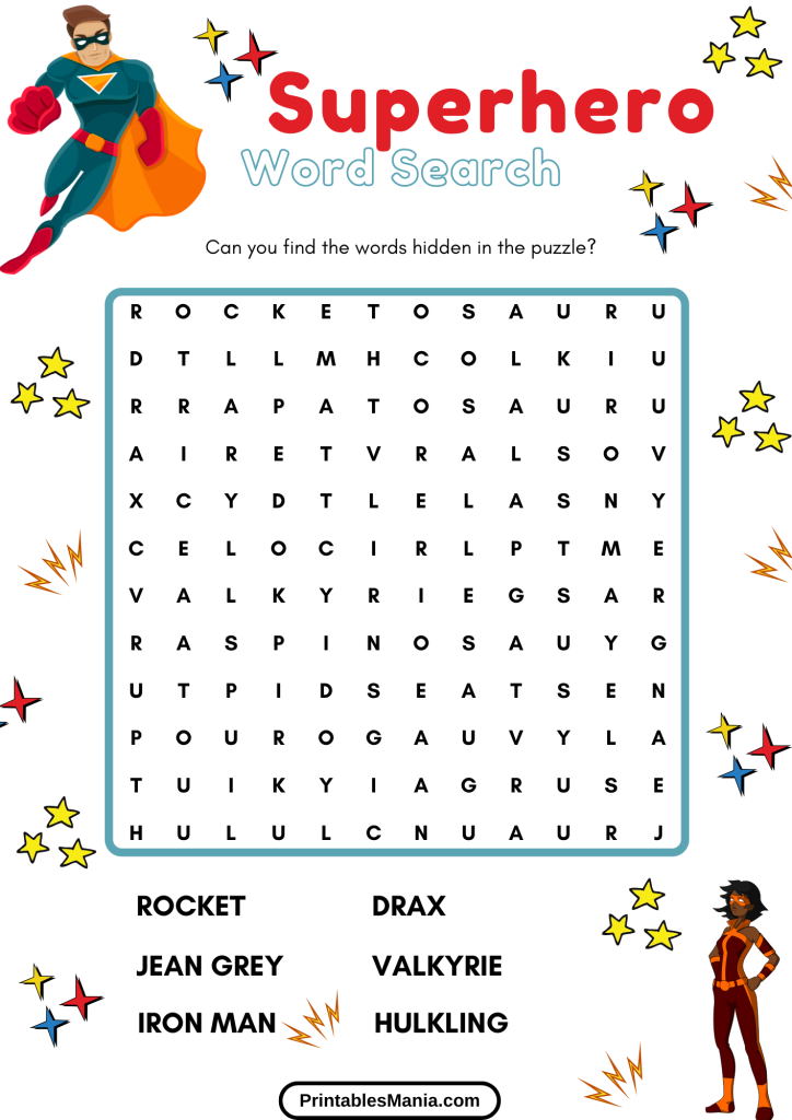 Superhero Brain Teaser Printable