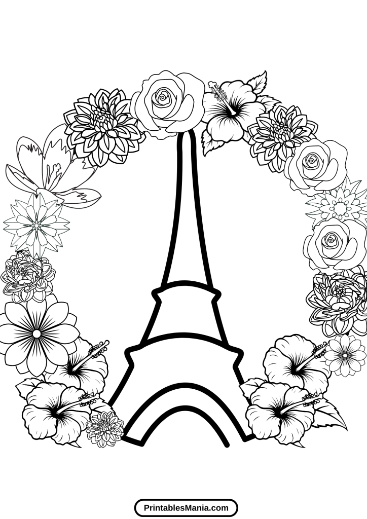 coloring pages eiffel tower