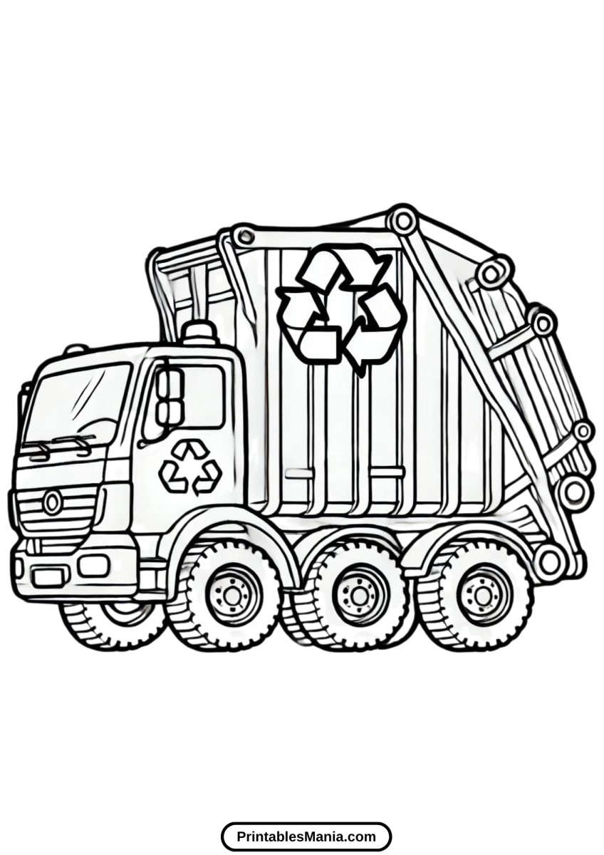 Garbage Truck Coloring Page - Printables Mania