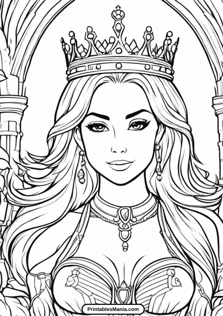 princess crown coloring page