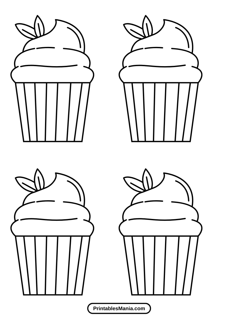 printable cupcake template for kids crafts