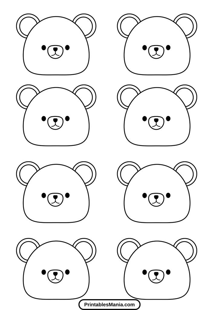 bear macarons template