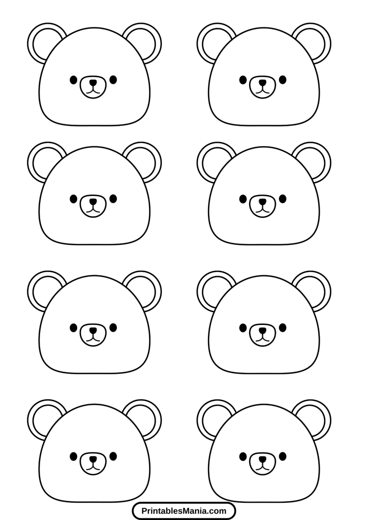 bear macarons template