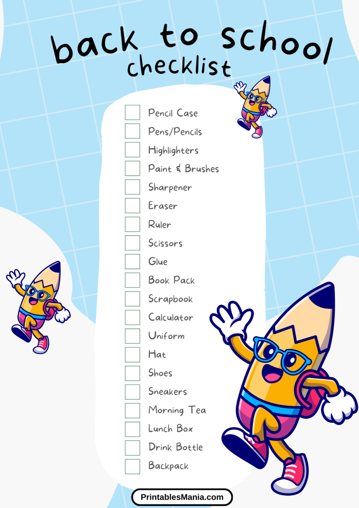 editable back to school checklist for personalized planning