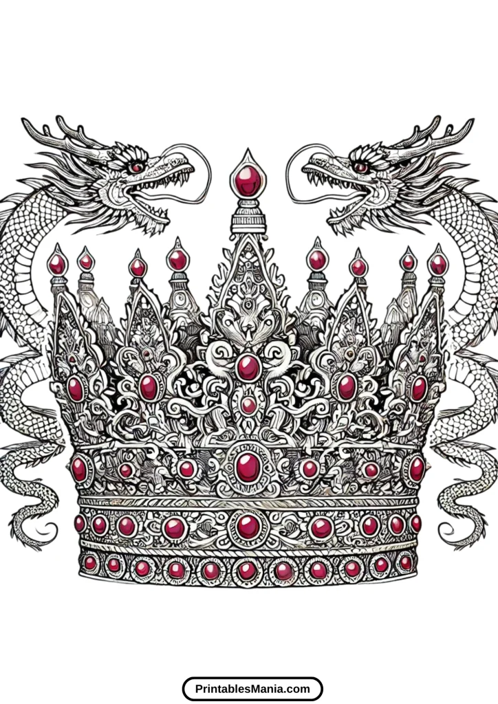 medieval crown coloring page for adults