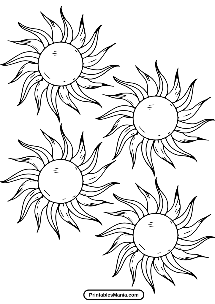 sun template for summer crafts