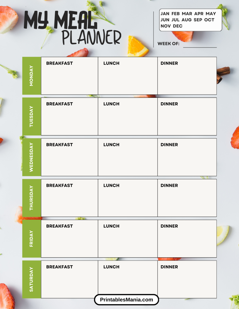 meal planner pdf free