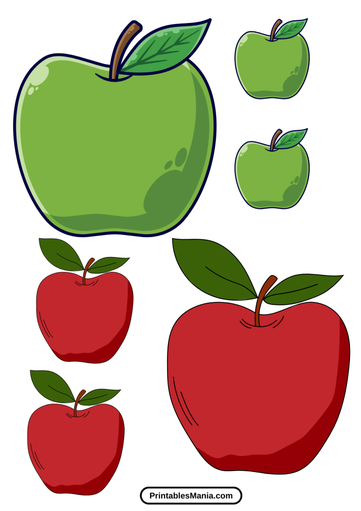 child-friendly apple template printable