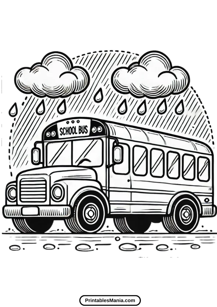 printable school bus coloring page for preschoolers