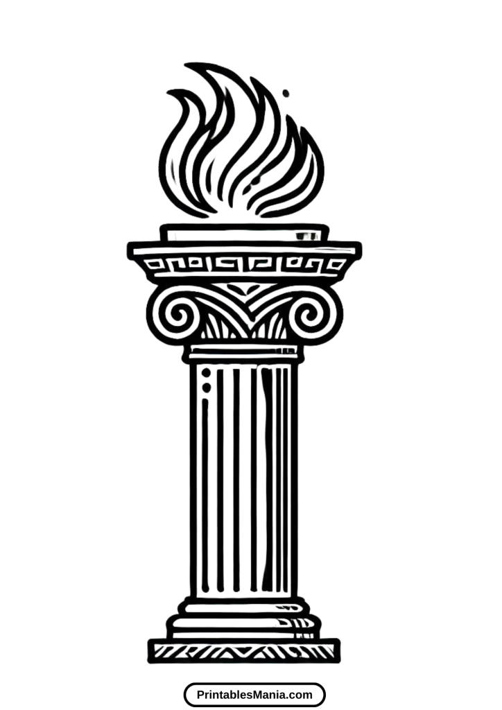 simple olympic torch coloring sheet