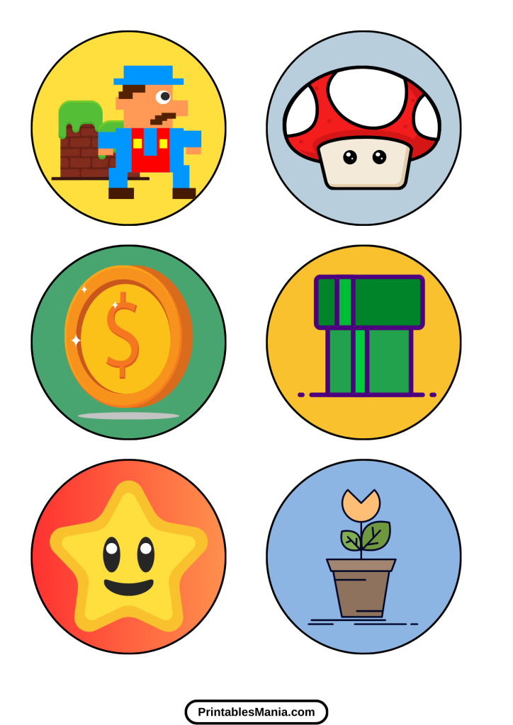 super mario cupcake toppers free printables