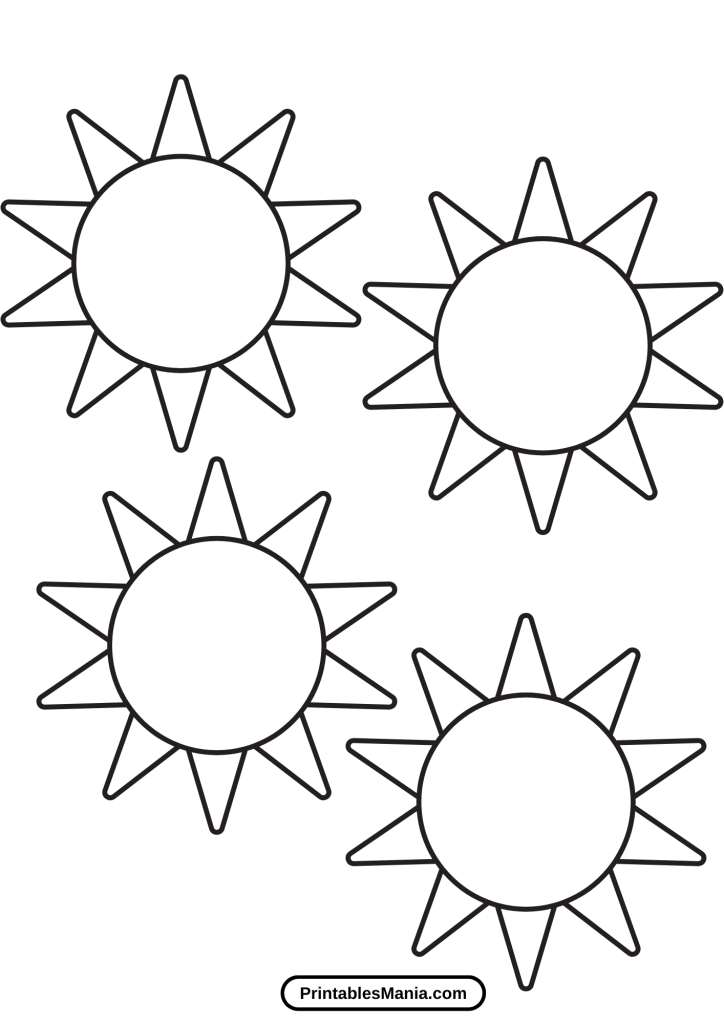 small sun template for scrapbooking