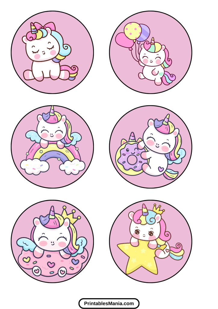 free printables unicorn cupcake toppers