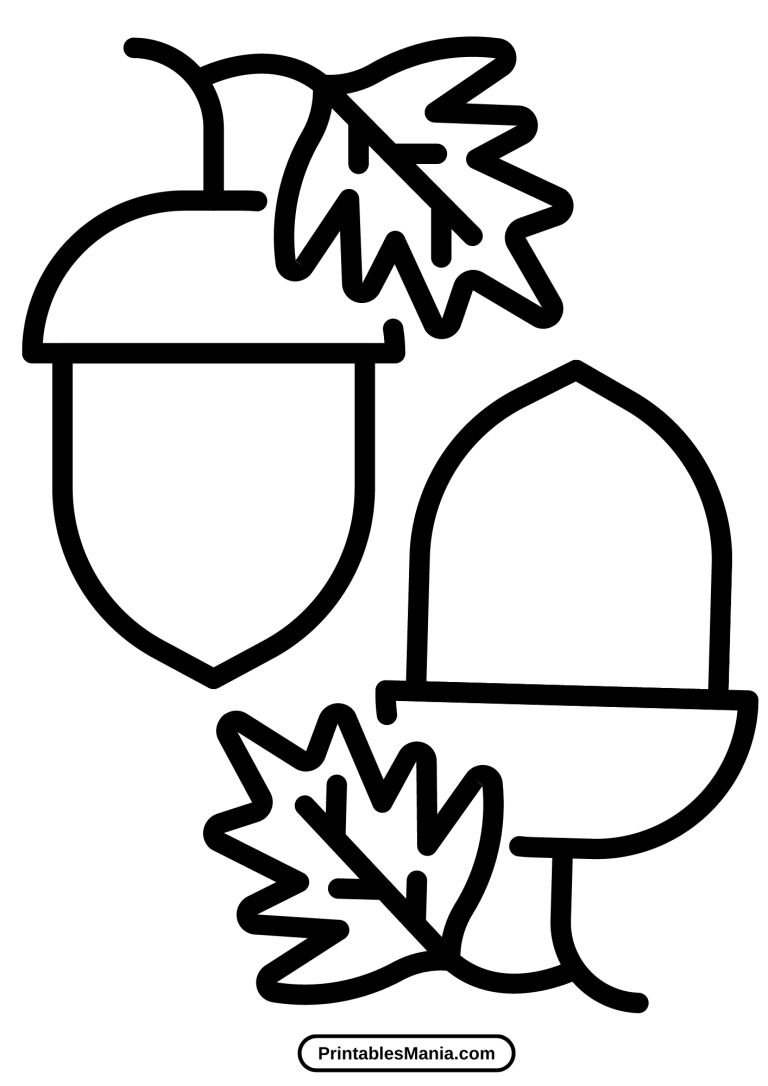 Printable Acorn Template - Printables Mania