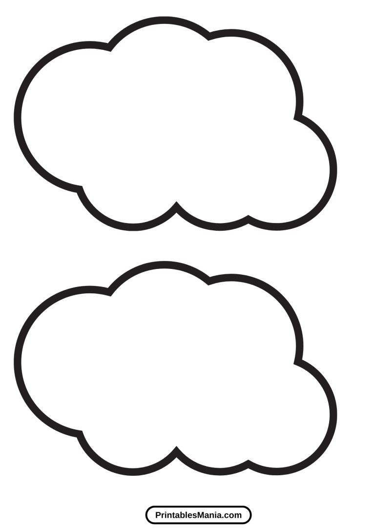 Cloud Printable Template - Printables Mania