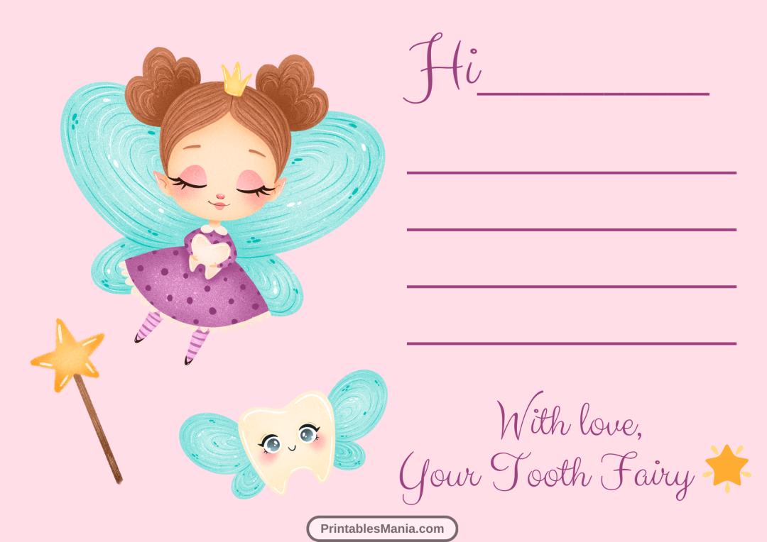 Tooth Fairy Note Printable Printables Mania