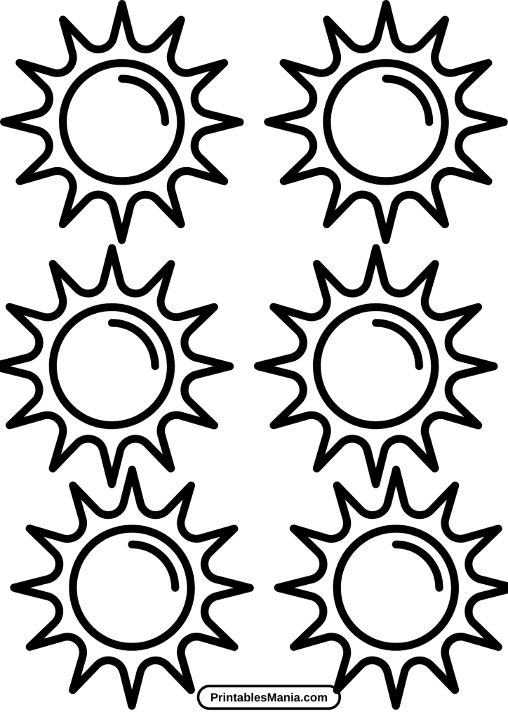 sun template for educational activities