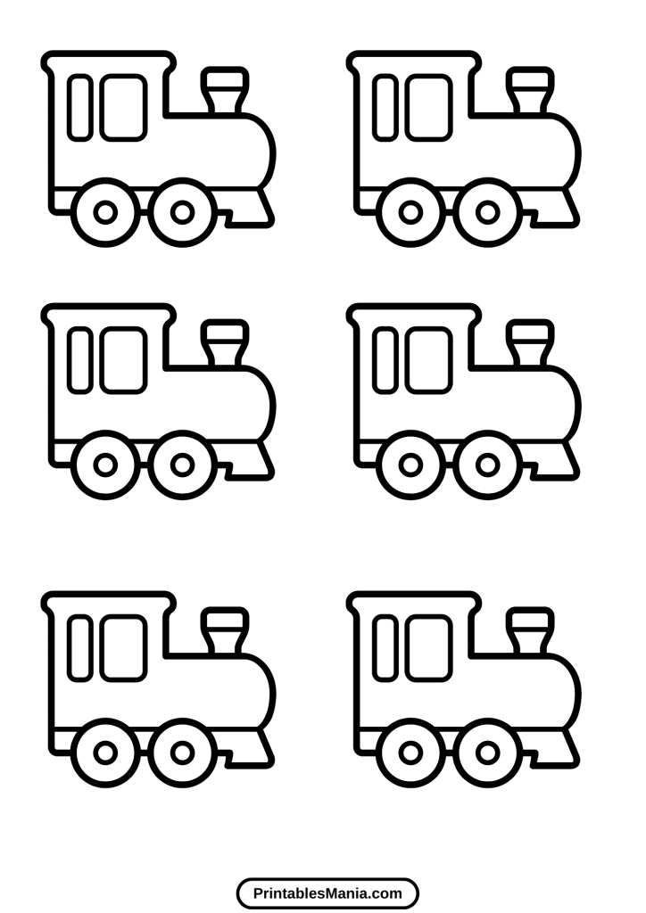 easy train coloring sheet designed for young children