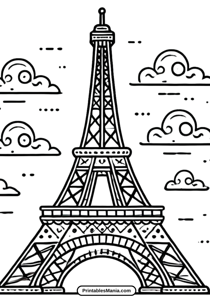 eiffel tower coloring sheets