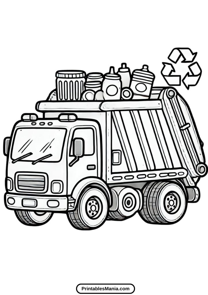 preschool garbage truck coloring page