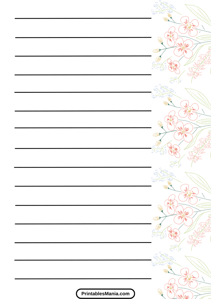 printable lined paper with border pdf