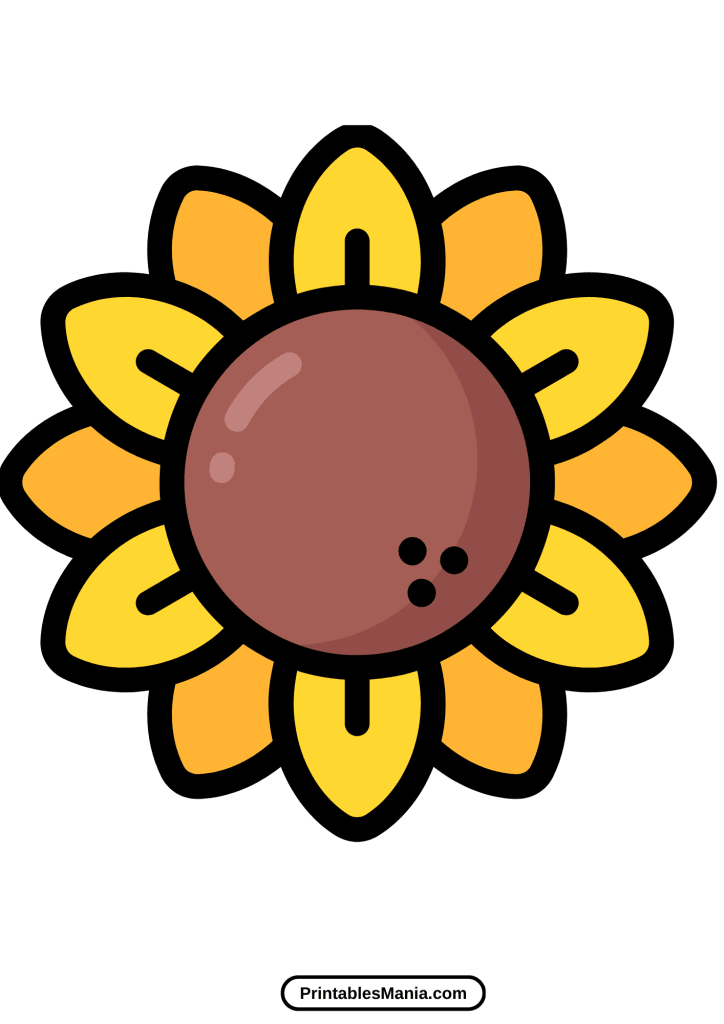 basic sunflower printable for young kids