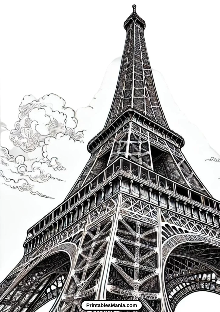 eiffel tower pictures to color