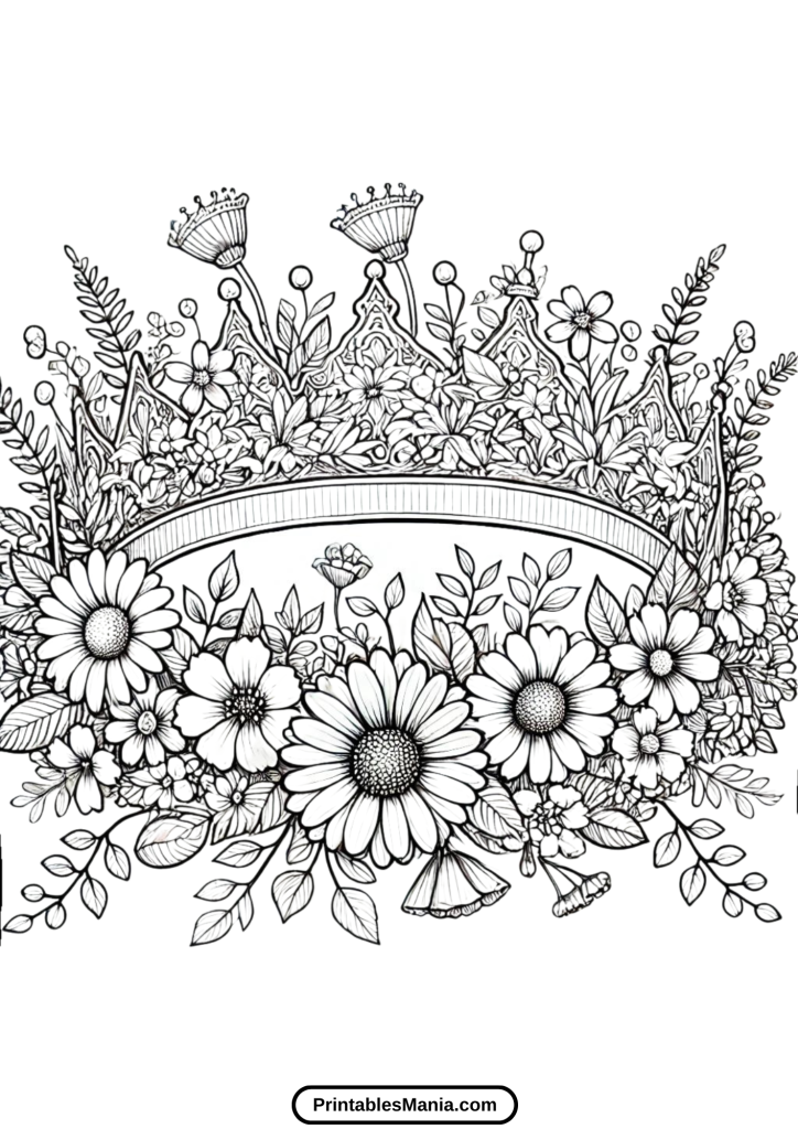 decorative crown coloring page