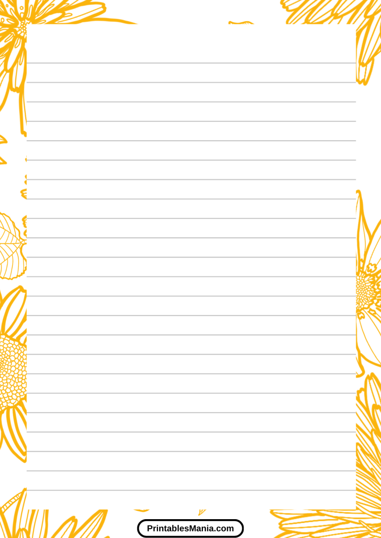 Lined Paper Printable PDF - Printables Mania