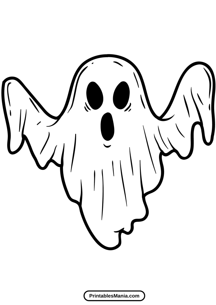 free ghost template for spooky crafts