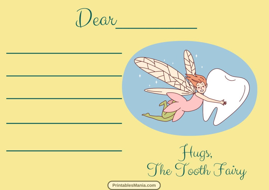 whimsical tooth fairy letter template